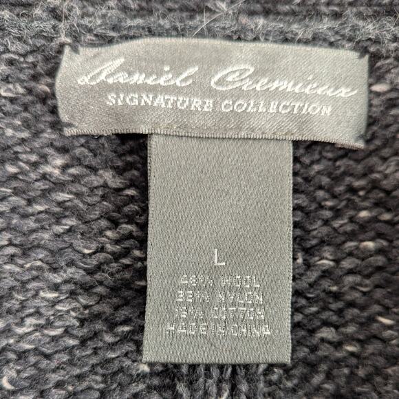 Shawl Collar Cardigan Sweater Mens L Gray Wool Blend Cable Knit Heritage Classic - Picture 9 of 10